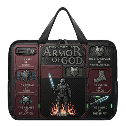 Personalized Laptop Bag by CHRISTIANARTBAG | Armor of God Custom Name Tech Case | Custom Color Christian Computer Sleeve Protective Cover for Men & Women CAB0162526