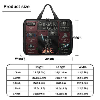 Personalized Laptop Bag by CHRISTIANARTBAG | Armor of God Custom Name Tech Case | Custom Color Christian Computer Sleeve Protective Cover for Men & Women CAB0162526