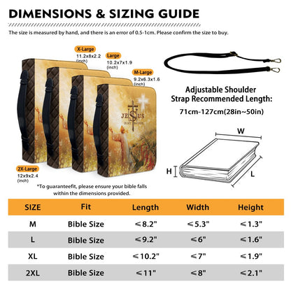 CHRISTIANARTBAG Personalized Bible Cover - Jesus Is My Savior Lion Design - Custom Leather Bible Case