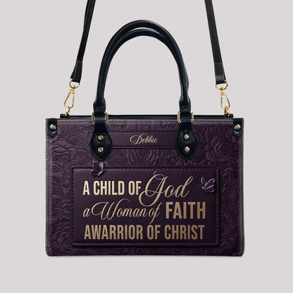 Personalized A Child Of God Leather Handbag | CHRISTIANARTBAG 01080426