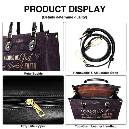 Personalized A Child Of God Leather Handbag | CHRISTIANARTBAG 01080426