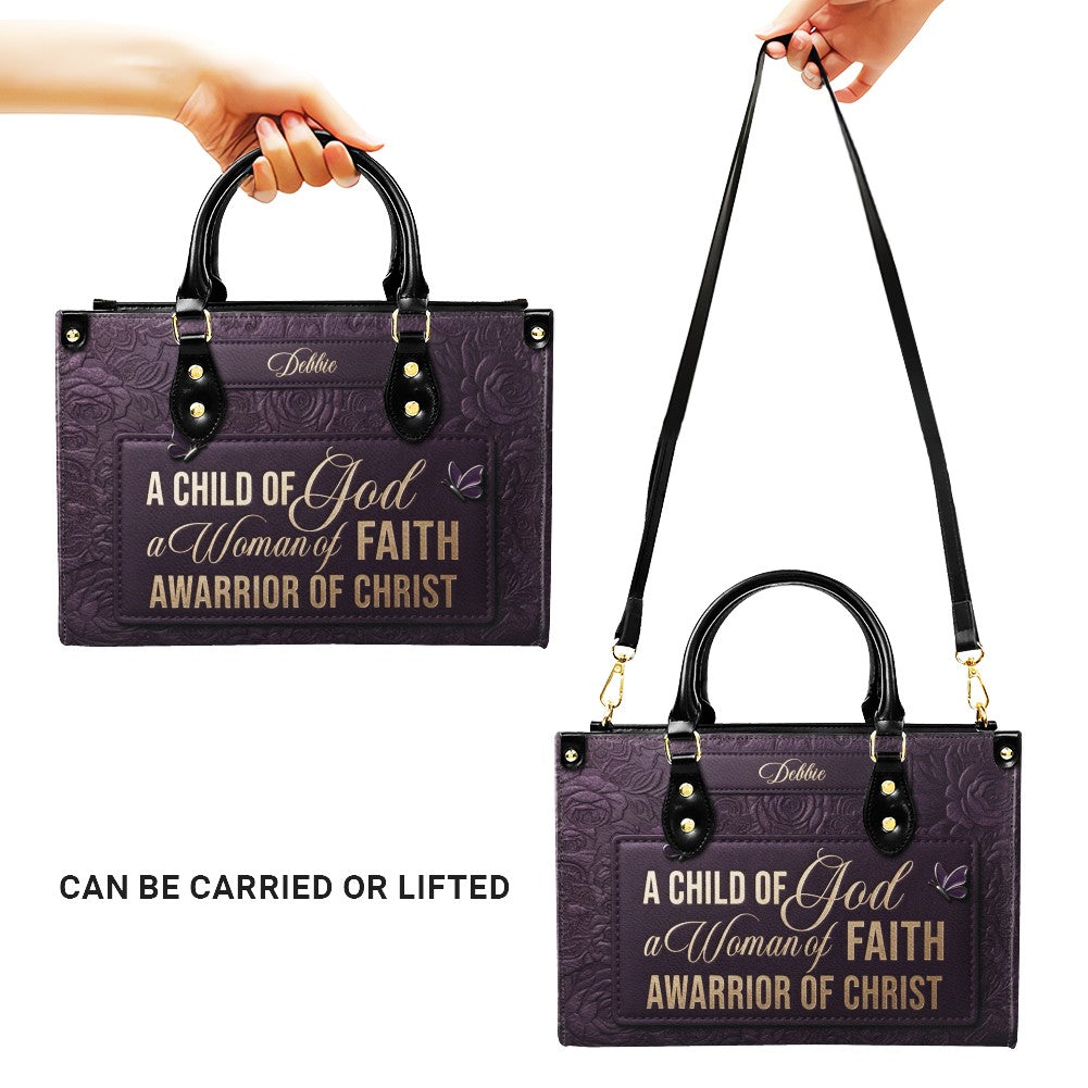 Personalized A Child Of God Leather Handbag | CHRISTIANARTBAG 01080426