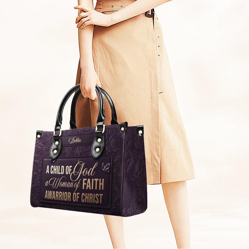 Personalized A Child Of God Leather Handbag | CHRISTIANARTBAG 01080426