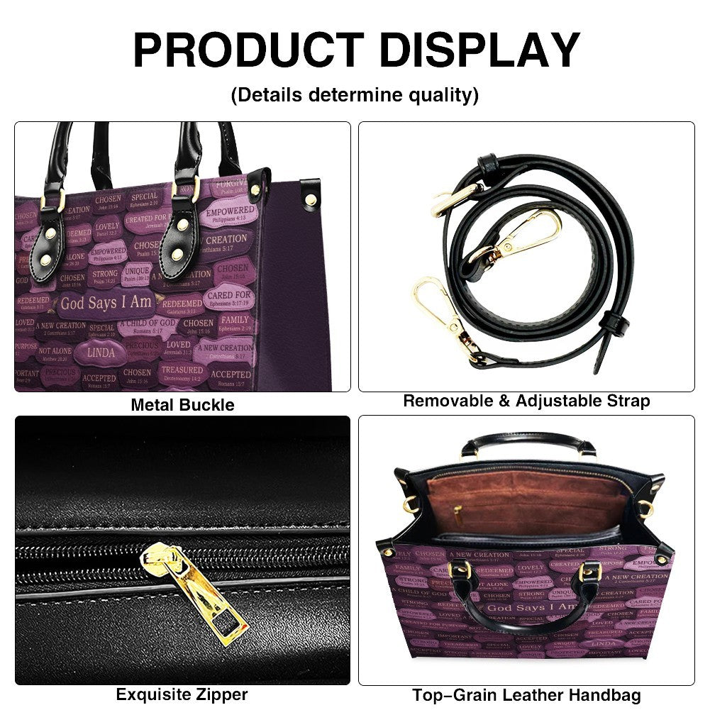 Personalized Leather Handbag - God Says I Am Christian Purse | CHRISTIANARTBAG 01080526