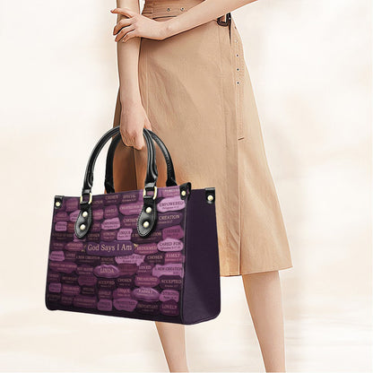 Personalized Leather Handbag - God Says I Am Christian Purse | CHRISTIANARTBAG 01080526