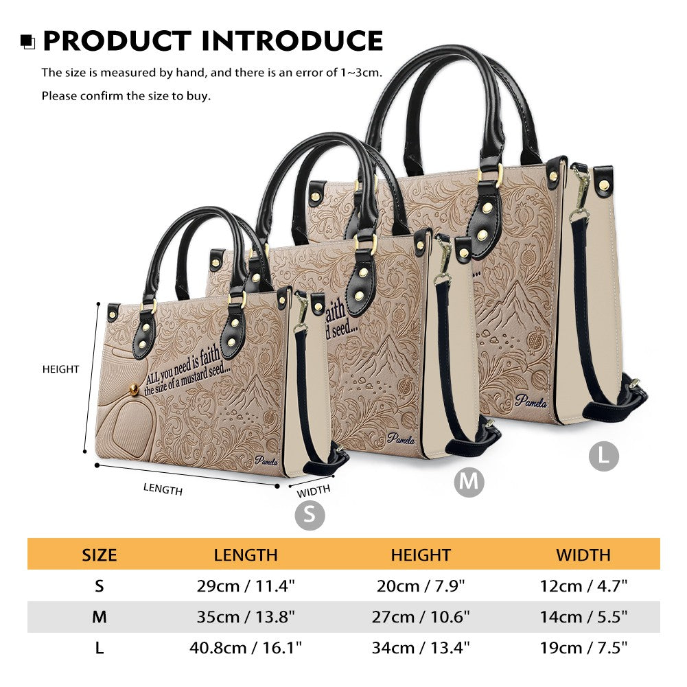 Personalized Leather Handbag "Faith as a Mustard Seed" | CHRISTIANARTBAG 02080526