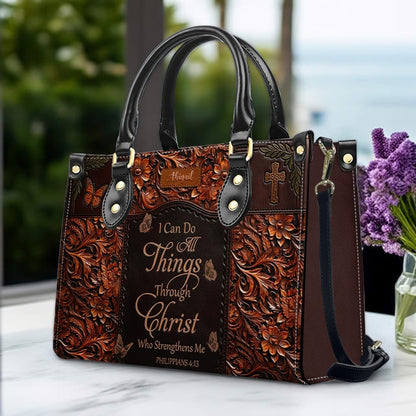 CHRISTIANARTBAG Personalized Leather Handbag with Custom Name & Scripture | CHRISTIANARTBAG™ CAB017926