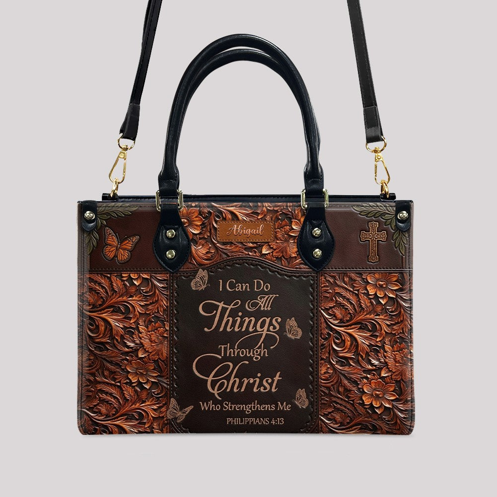 CHRISTIANARTBAG Personalized Leather Handbag with Custom Name & Scripture | CHRISTIANARTBAG™ CAB017926