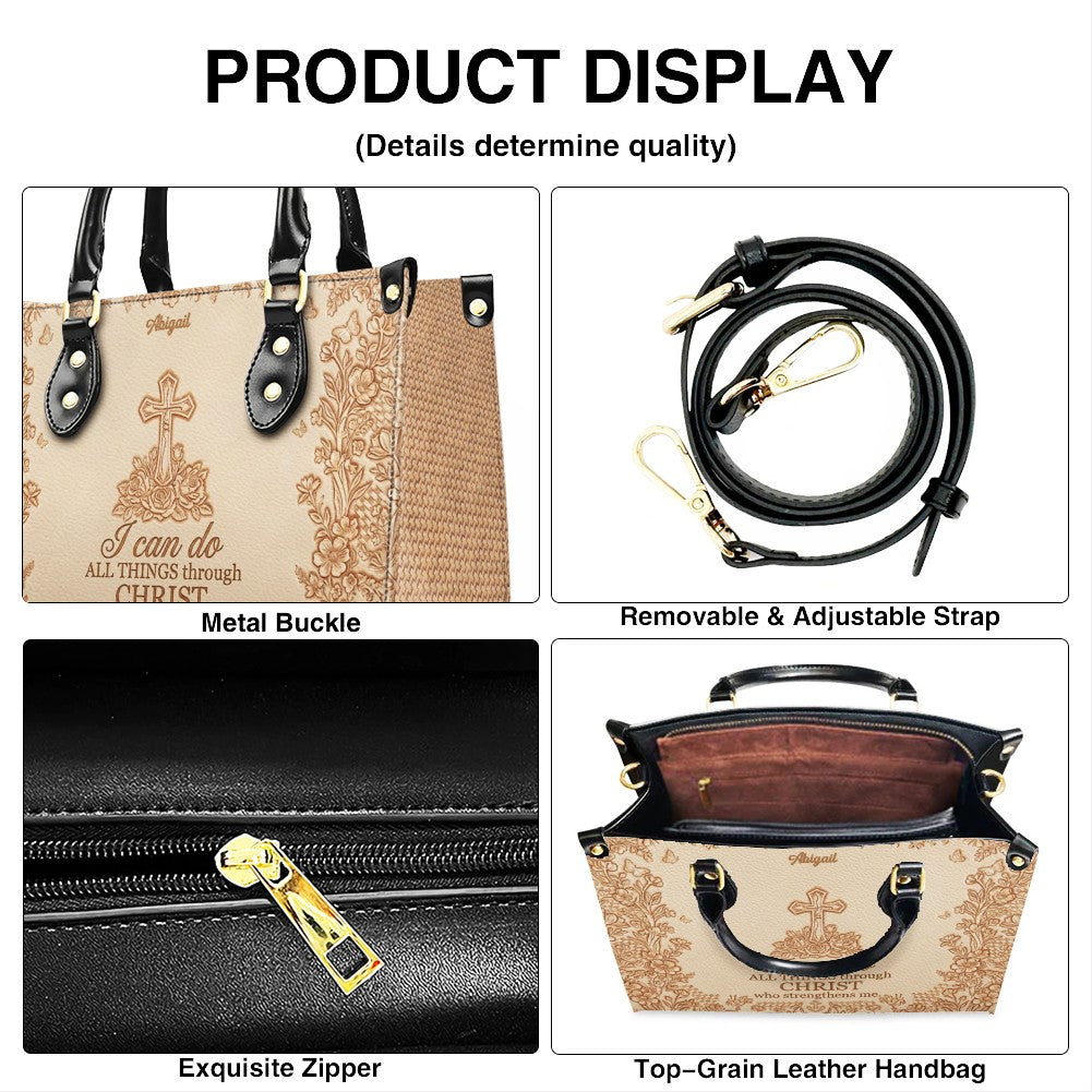Personalized Leather Handbag with Custom Bible Verse | Meaningful Christian Gift for Her | CHRISTIANARTBAG 01071726