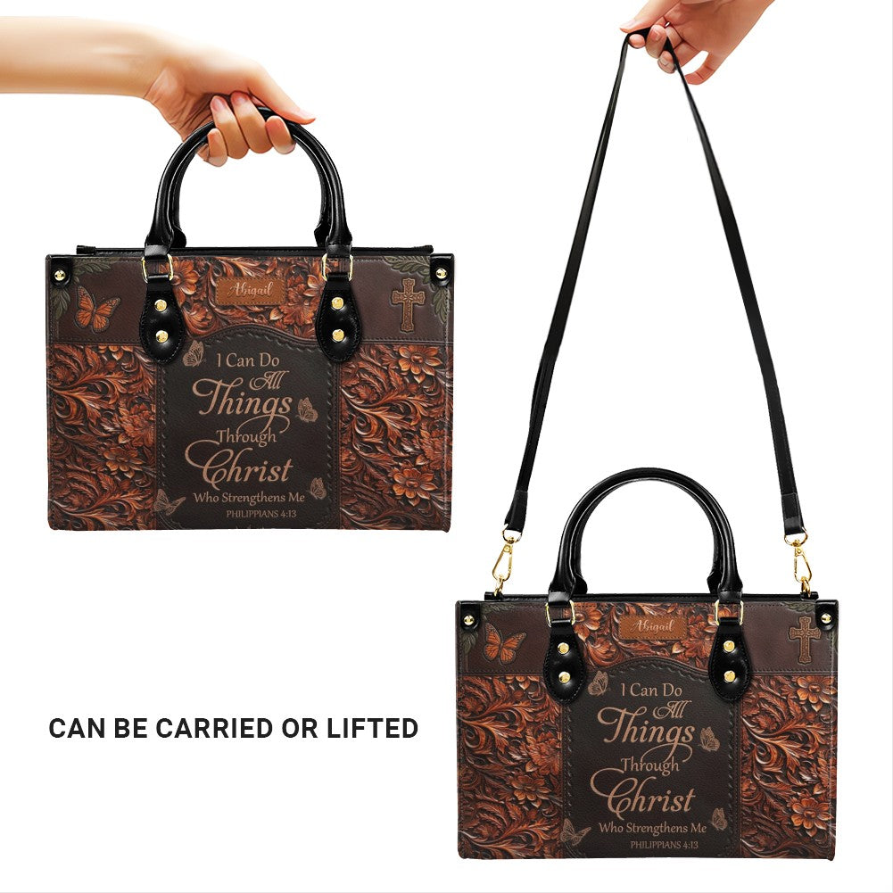 CHRISTIANARTBAG Personalized Leather Handbag with Custom Name & Scripture | CHRISTIANARTBAG™ CAB017926