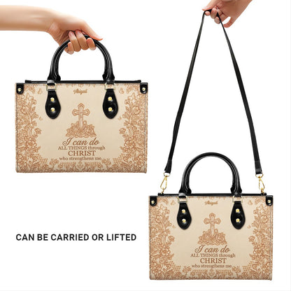 Personalized Leather Handbag with Custom Bible Verse | Meaningful Christian Gift for Her | CHRISTIANARTBAG 01071726
