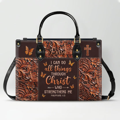 Christianartbag Handbags, I Can Do All Things Through Christ Philippians 4 13 Leather Handbag, Handbag Design, Personalized Leather Handbag, Gifts for Women, CABLTB01271123.