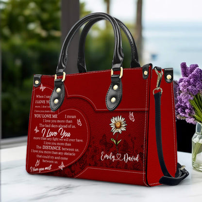 Personalized Leather Handbag with Custom Name & Birth Flowers – CHRISTIANARTBAG Christian Gift for Her