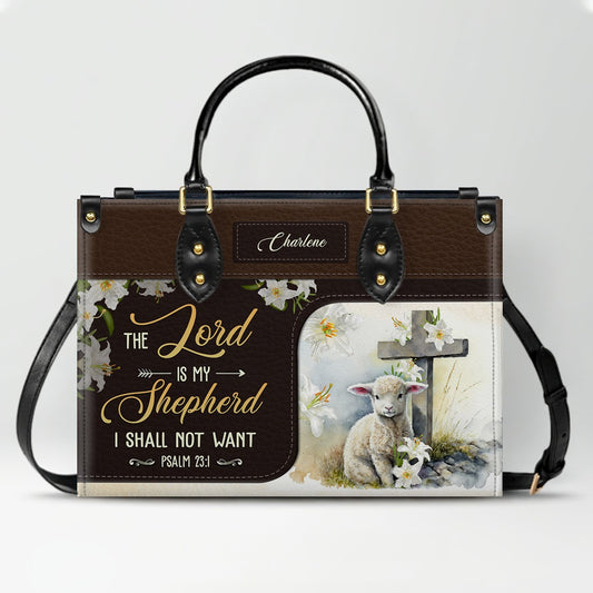 Christianartbag Handbags, The Lord Is My Shepherd I Shall Not Want Psalm 23 1, Handbag Design, Monogram Leather Handbag, Gifts for Women, CABLTB04271223.