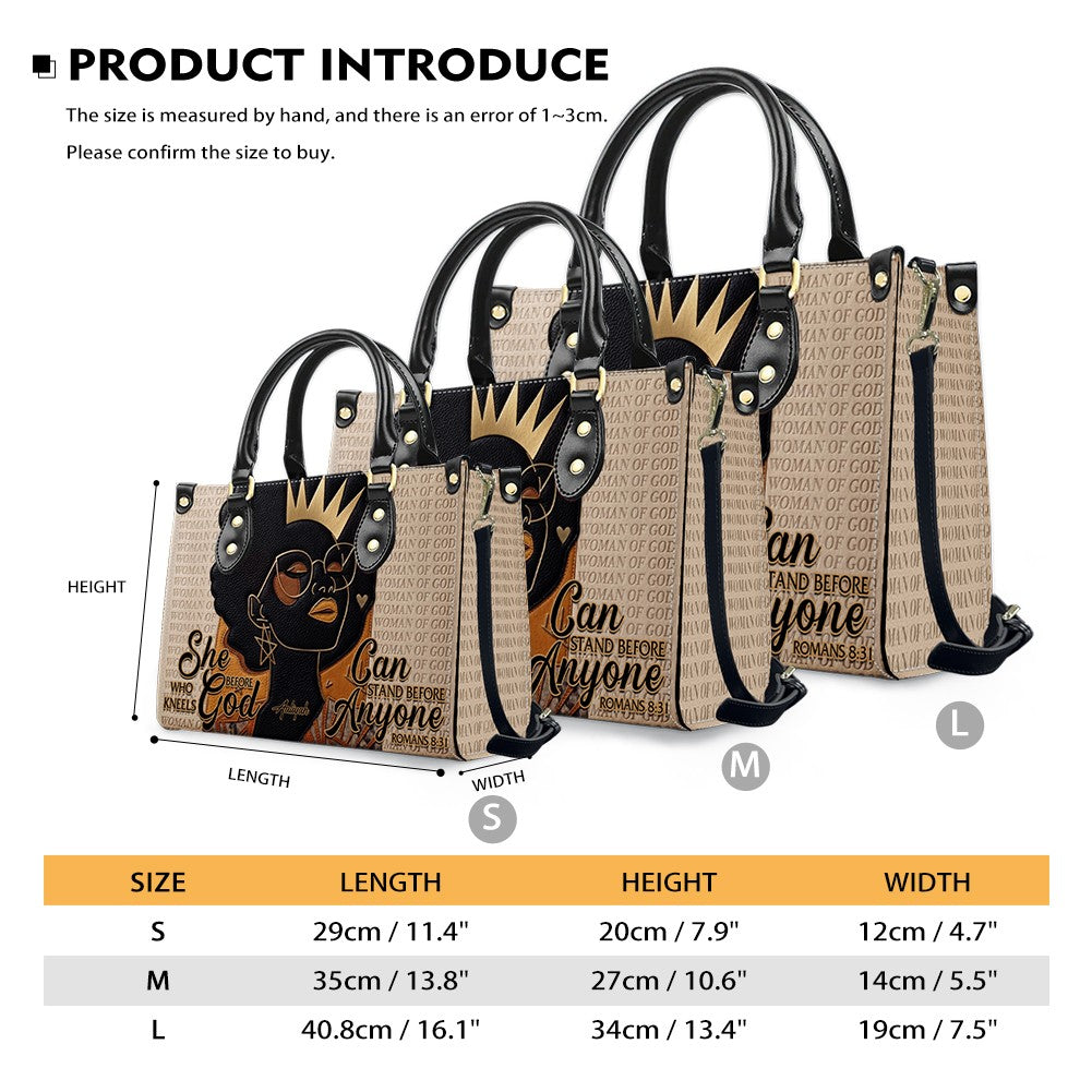 Personalized African American Woman of God Leather Handbag Custom Name Bible Verse Shoulder Bag | CHRISTIANARTBAG 02080726
