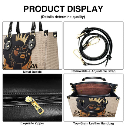 Personalized African American Woman of God Leather Handbag Custom Name Bible Verse Shoulder Bag | CHRISTIANARTBAG 02080726