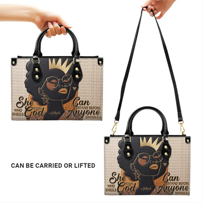 Personalized African American Woman of God Leather Handbag Custom Name Bible Verse Shoulder Bag | CHRISTIANARTBAG 02080726