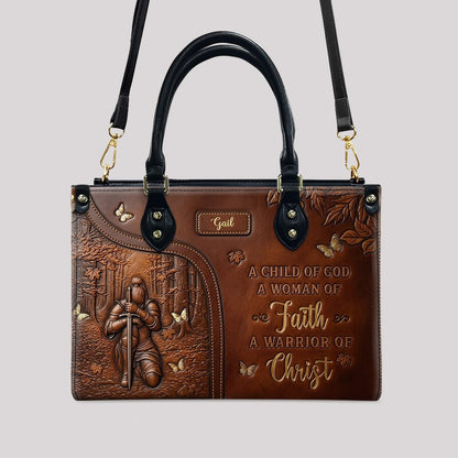 Woman of Faith Leather Handbag – Personalized Christian Warrior Design | CHRISTIANARTBAG 01071426