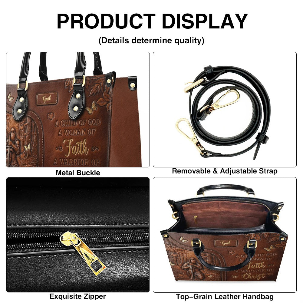 Woman of Faith Leather Handbag – Personalized Christian Warrior Design | CHRISTIANARTBAG 01071426
