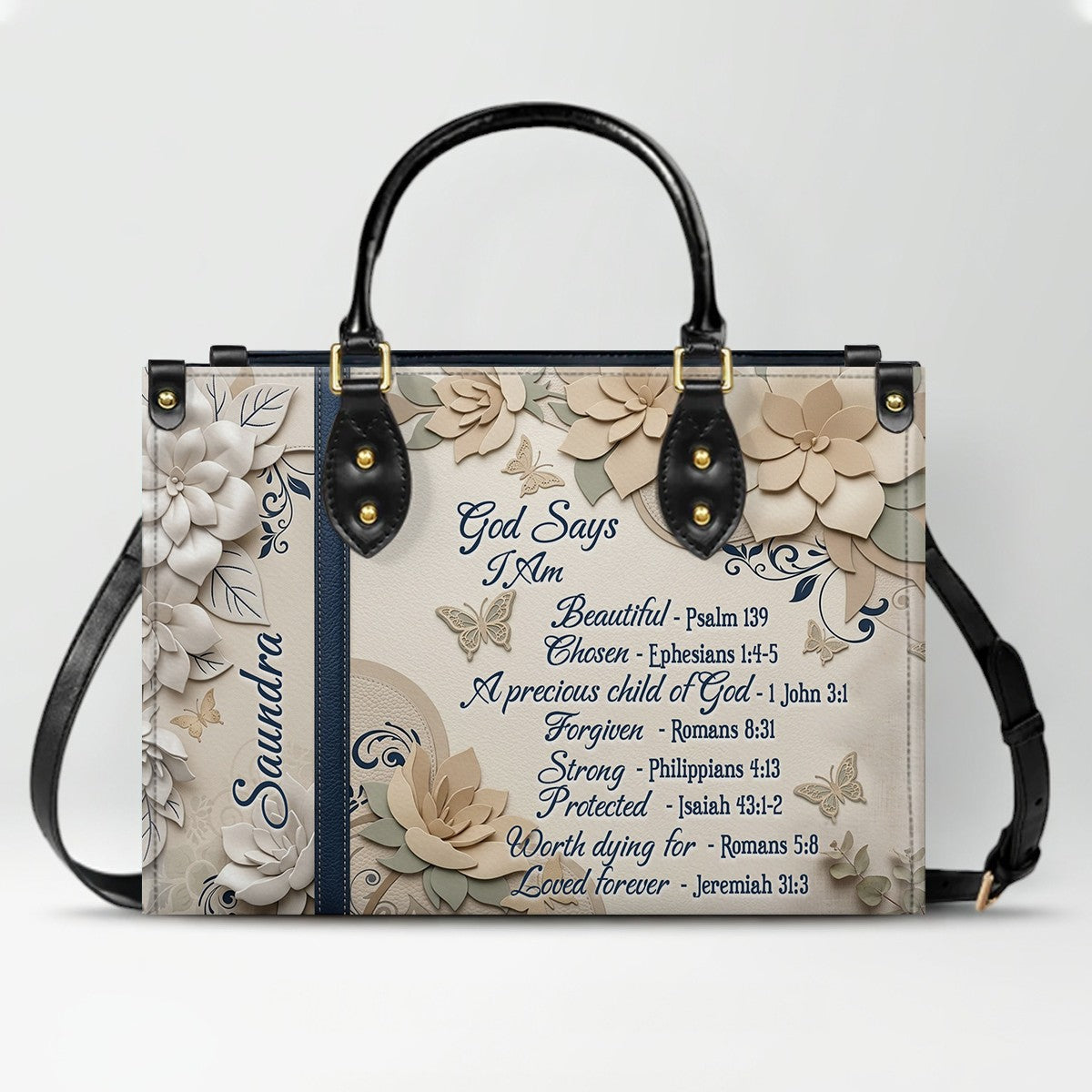 CHRISTIANARTBAG Personalized Leather Handbag for Women – Custom Faith-Based Tote Bag with Bible Verses – Inspirational Christian Gifts for Her CAB01052626