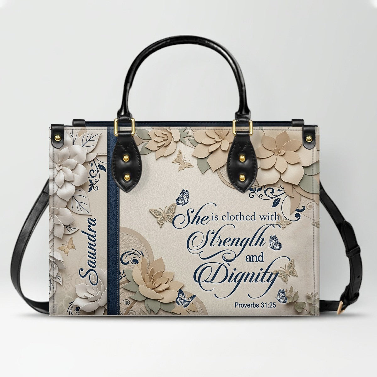 CHRISTIANARTBAG Personalized Leather Handbag for Women – Custom Faith-Based Tote Bag with Bible Verses – Inspirational Christian Gifts for Her CAB01052626