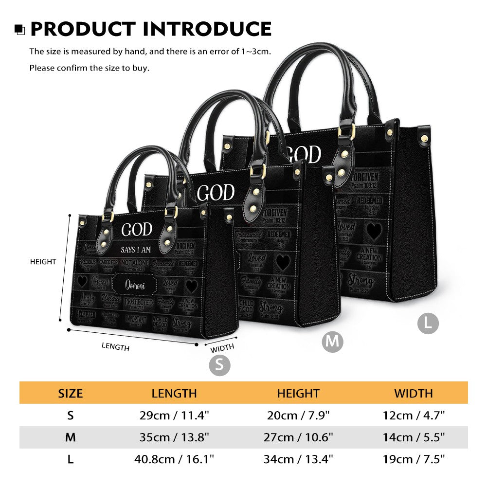 CHRISTIANARTBAG Personalized Faith Leather Tote - Custom Name Religious Leather Handbag - Christian Handbag.