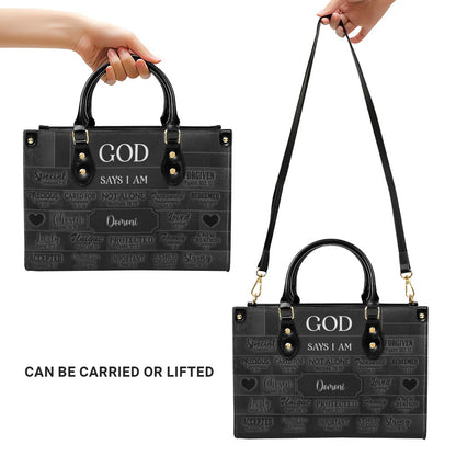 CHRISTIANARTBAG Personalized Faith Leather Tote - Custom Name Religious Leather Handbag - Christian Handbag.