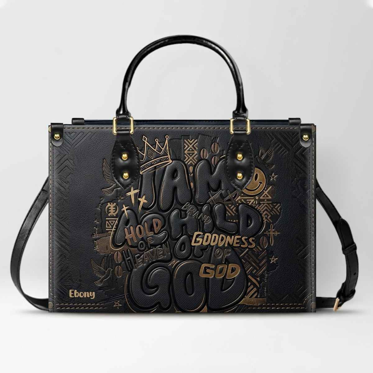 CHRISTIANARTBAG Personalized Leather Handbag - Custom Name "I Am Child Of GOD" Faith Purse cab01101626
