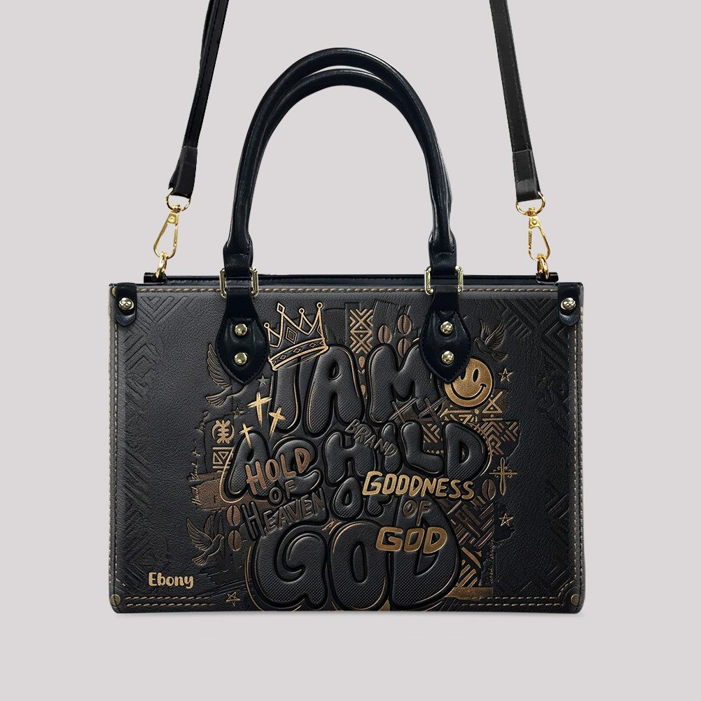CHRISTIANARTBAG Personalized Leather Handbag - Custom Name "I Am Child Of GOD" Faith Purse cab01101626