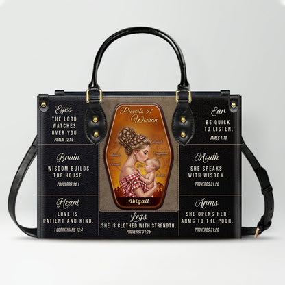 Personalized Proverbs 31 Woman Leather Handbag | ChristianArtBag Custom Faith-Based Purse