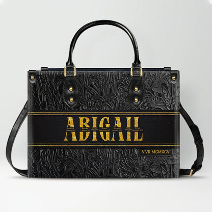 Personalized Leather Handbag & Wallet Set with Custom Name Bible Verses & Roman Numeral Date - CHRISTIANARTBAG CAB01030626