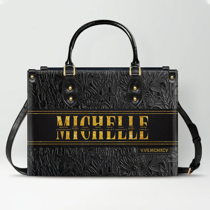 Personalized Leather Handbag & Wallet Set with Custom Name Bible Verses & Roman Numeral Date - CHRISTIANARTBAG CAB01030626