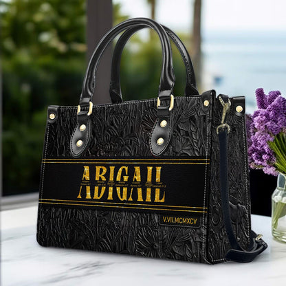 Personalized Leather Handbag & Wallet Set with Custom Name Bible Verses & Roman Numeral Date - CHRISTIANARTBAG CAB01030626