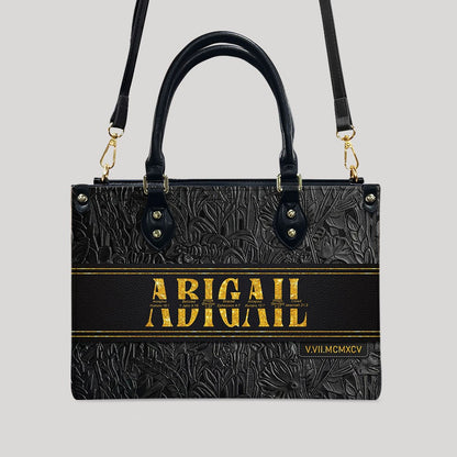 Personalized Leather Handbag & Wallet Set with Custom Name Bible Verses & Roman Numeral Date - CHRISTIANARTBAG CAB01030626