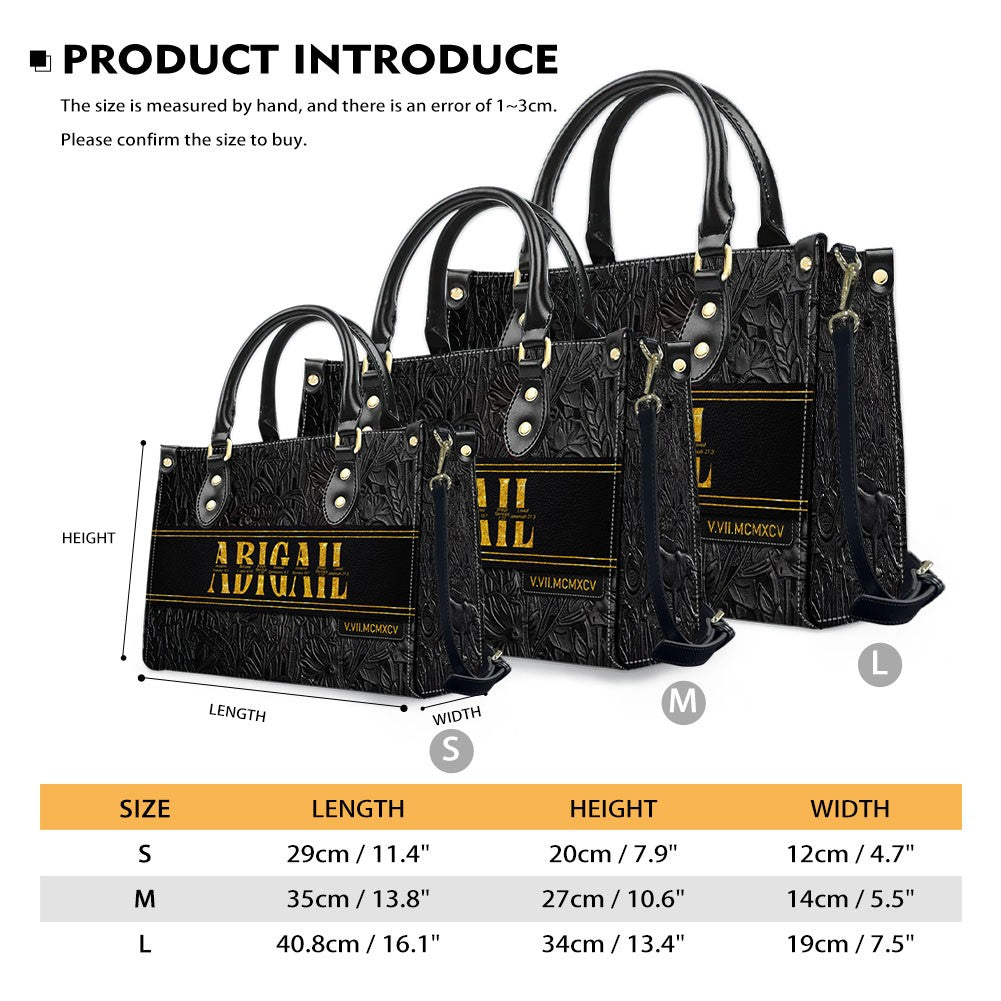 Personalized Leather Handbag & Wallet Set with Custom Name Bible Verses & Roman Numeral Date - CHRISTIANARTBAG CAB01030626