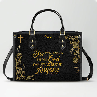 Personalized Christian Leather Handbag with Custom Name & Bible Verse | CHRISTIANARTBAG