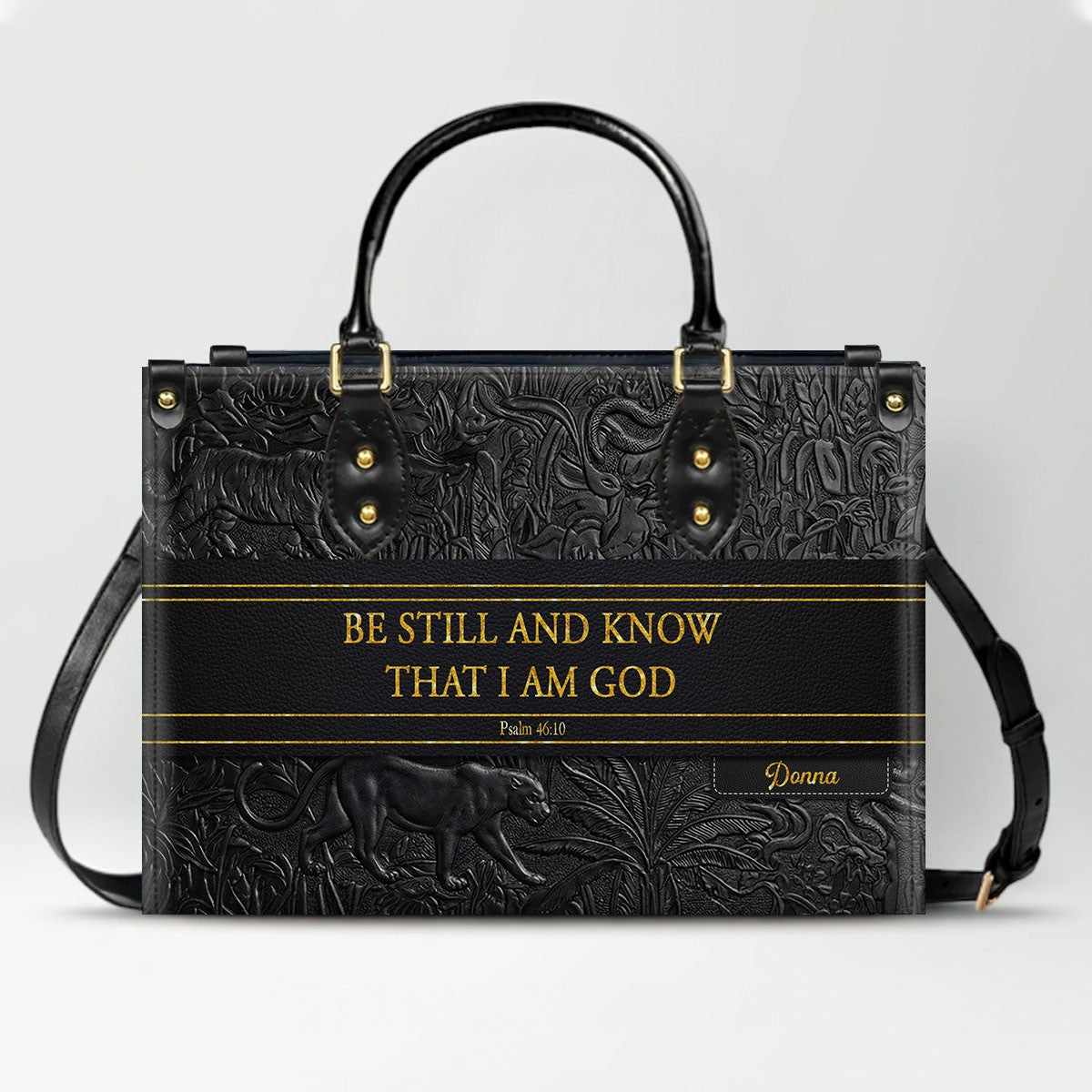 Personalized Christian Leather Handbag & Wallet Set | Custom Bible Verse Purse | CHRISTIANARTBAG CAB01030526