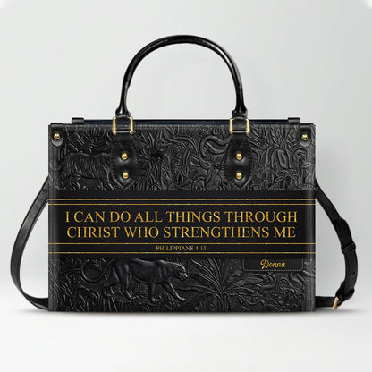 Personalized Christian Leather Handbag & Wallet Set | Custom Bible Verse Purse | CHRISTIANARTBAG CAB01030526