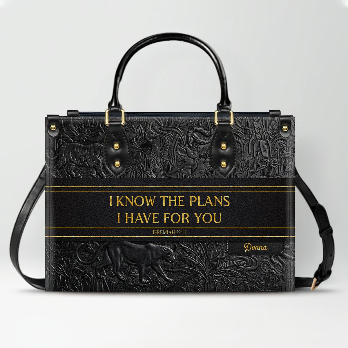 Personalized Christian Leather Handbag & Wallet Set | Custom Bible Verse Purse | CHRISTIANARTBAG CAB01030526