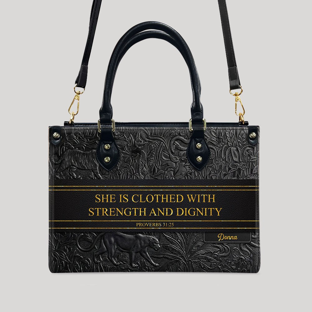 Personalized Christian Leather Handbag & Wallet Set | Custom Bible Verse Purse | CHRISTIANARTBAG CAB01030526