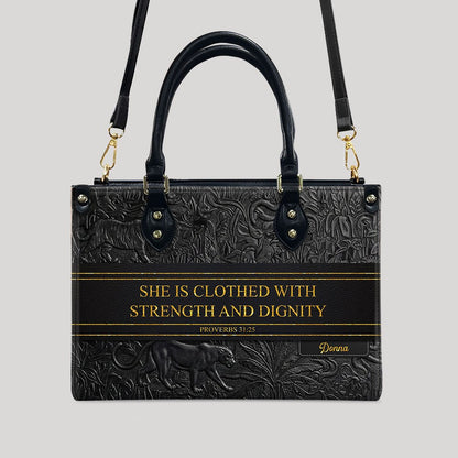Personalized Christian Leather Handbag & Wallet Set | Custom Bible Verse Purse | CHRISTIANARTBAG CAB01030526