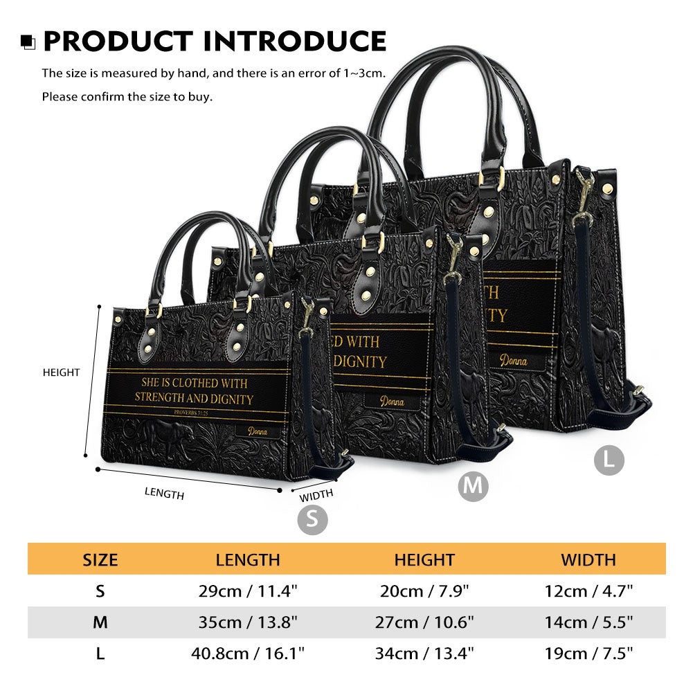 Personalized Christian Leather Handbag & Wallet Set | Custom Bible Verse Purse | CHRISTIANARTBAG CAB01030526