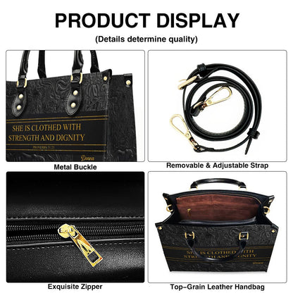 Luxury Embossed Leather Christian Tote Bag - Custom Name & Scripture Purse - Premium Faith Gift for Women CAB0132426