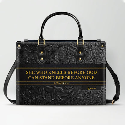 Luxury Embossed Leather Christian Tote Bag - Custom Name & Scripture Purse - Premium Faith Gift for Women CAB0132426