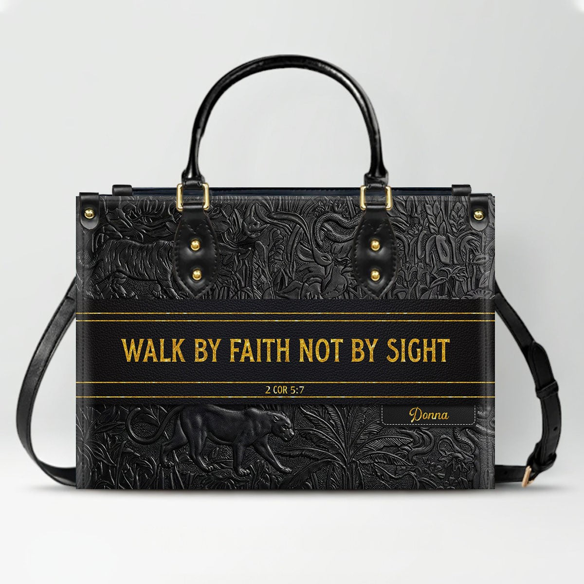 Personalized Christian Leather Handbag & Wallet Set | Custom Bible Verse Purse | CHRISTIANARTBAG CAB01030526