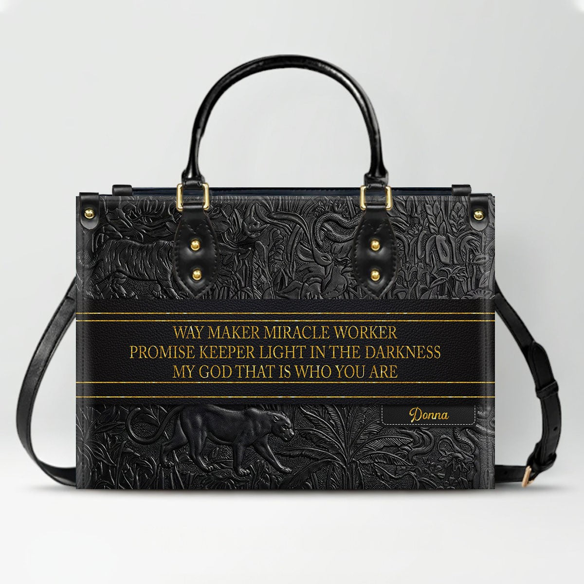 Personalized Christian Leather Handbag & Wallet Set | Custom Bible Verse Purse | CHRISTIANARTBAG CAB01030526