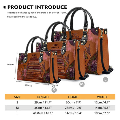 Personalized Leather Handbag | God Says I Am Bible Verse Custom Purse | Christian Gifts for Women | CAB0171026
