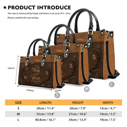 "I Can Do All Things" Inspirational Leather Bag & Wallet Set - Personalized Religious Gift - CHRISTIANARTBAG CAB0142326