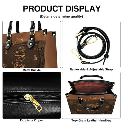 "I Can Do All Things" Inspirational Leather Bag & Wallet Set - Personalized Religious Gift - CHRISTIANARTBAG CAB0142326