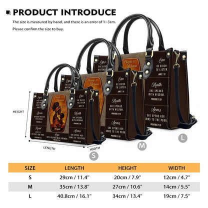 Personalized Proverbs 31 Woman Leather Handbag | ChristianArtBag Custom Faith-Based Purse